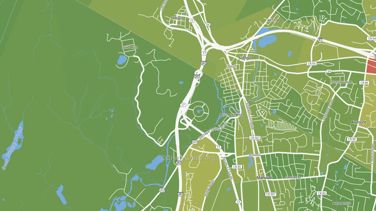 07495, NJ Map of Vehicle Theft Rates