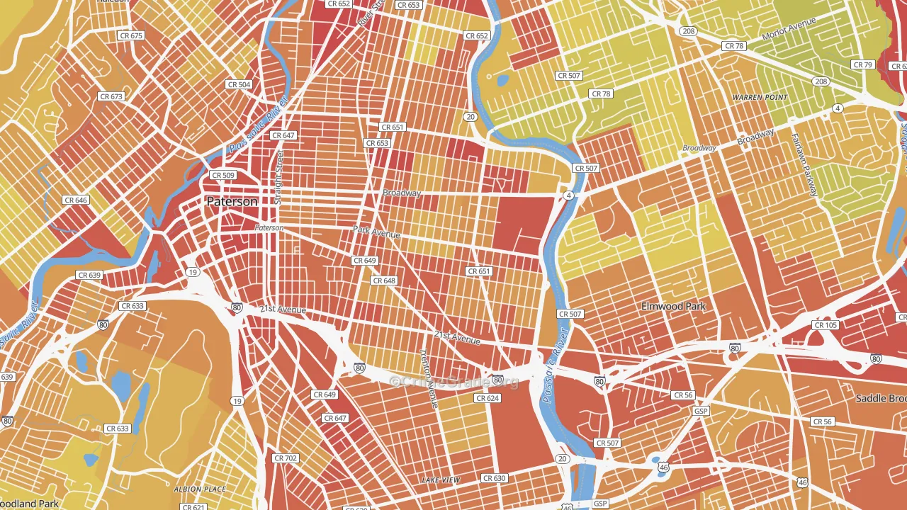07504, NJ Map of Vehicle Theft Rates