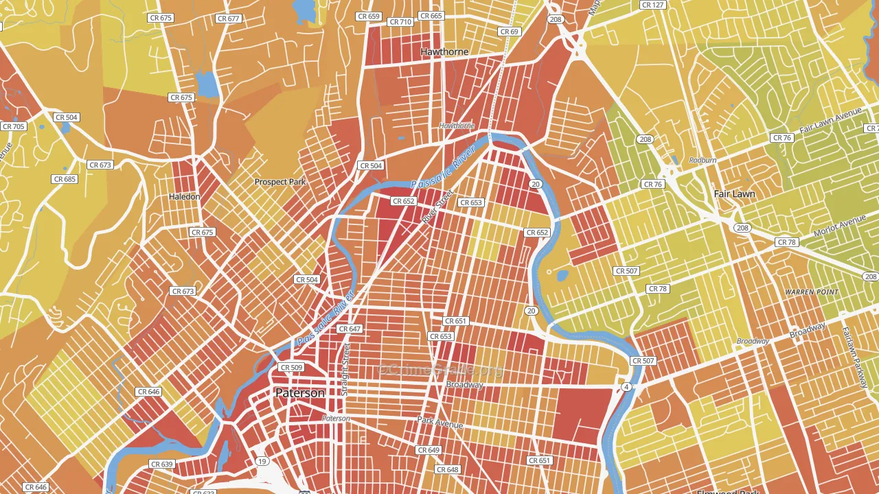 07524, NJ Map of Vehicle Theft Rates