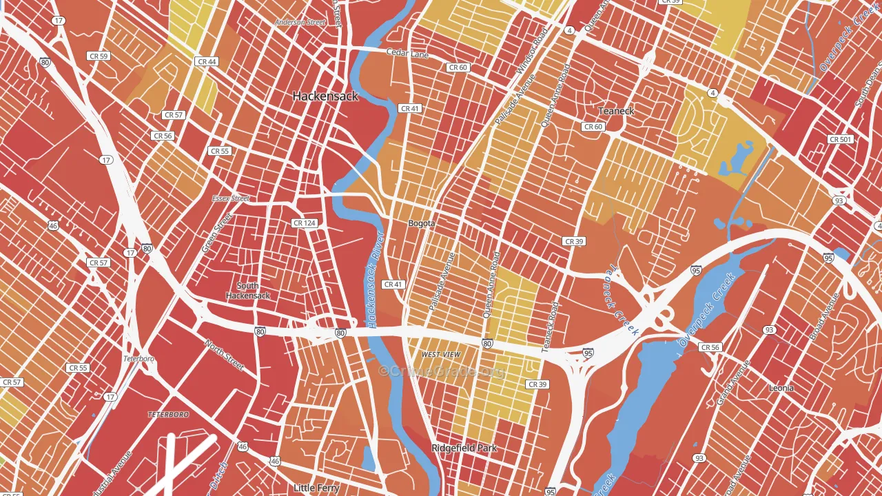 07603, NJ Map of Vehicle Theft Rates