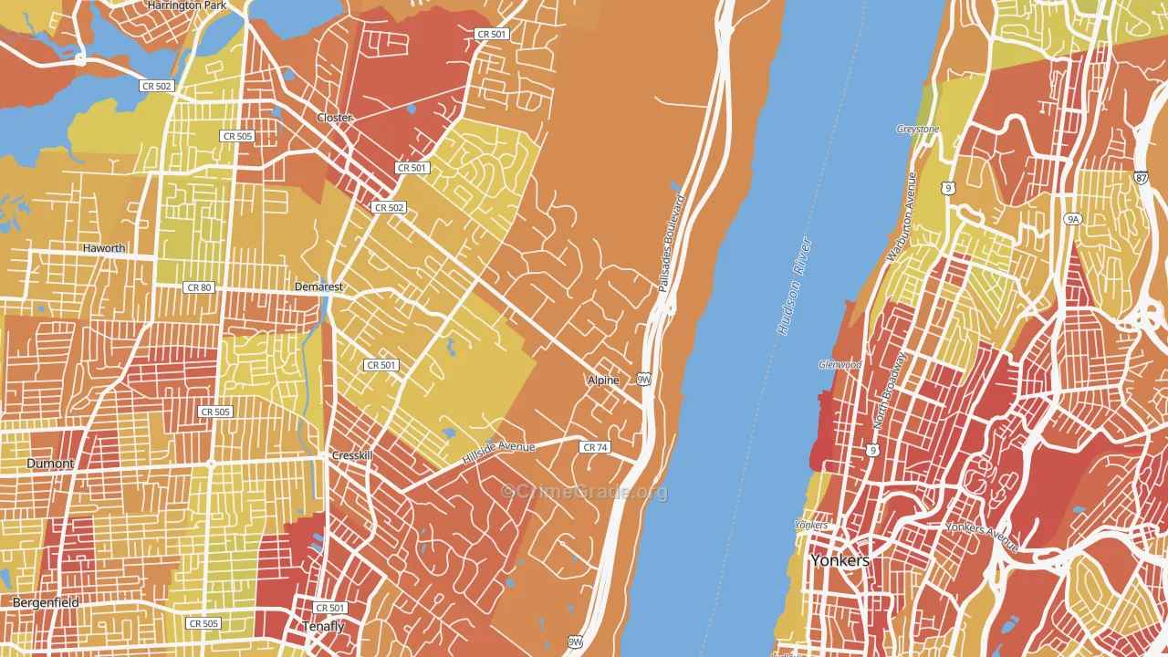 07620, NJ Map of Vehicle Theft Rates