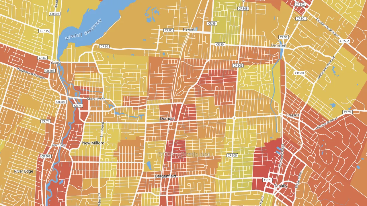 07628, NJ Map of Vehicle Theft Rates