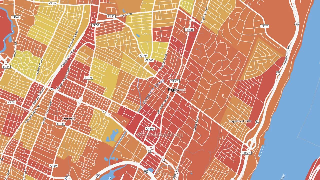 07631, NJ Map of Vehicle Theft Rates