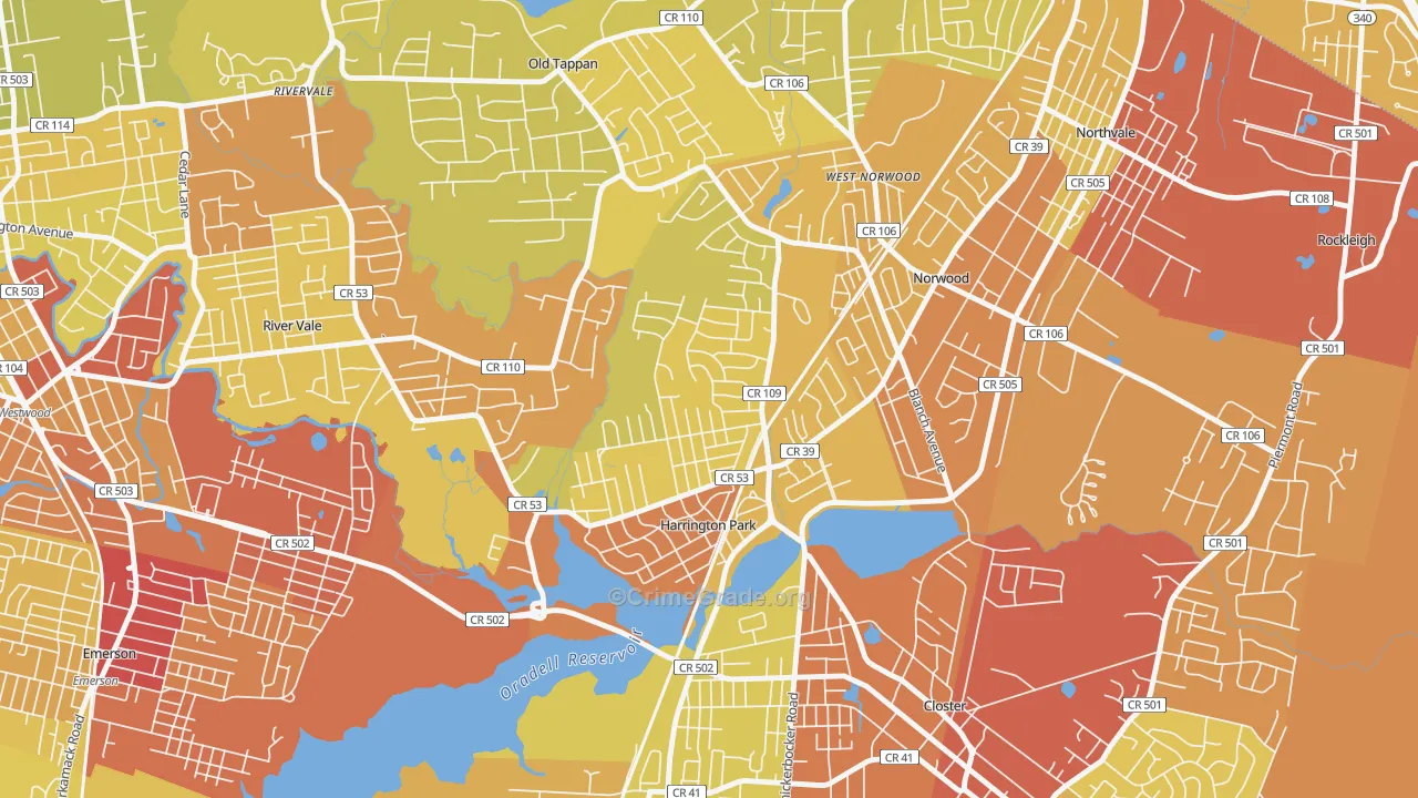 07640, NJ Map of Vehicle Theft Rates