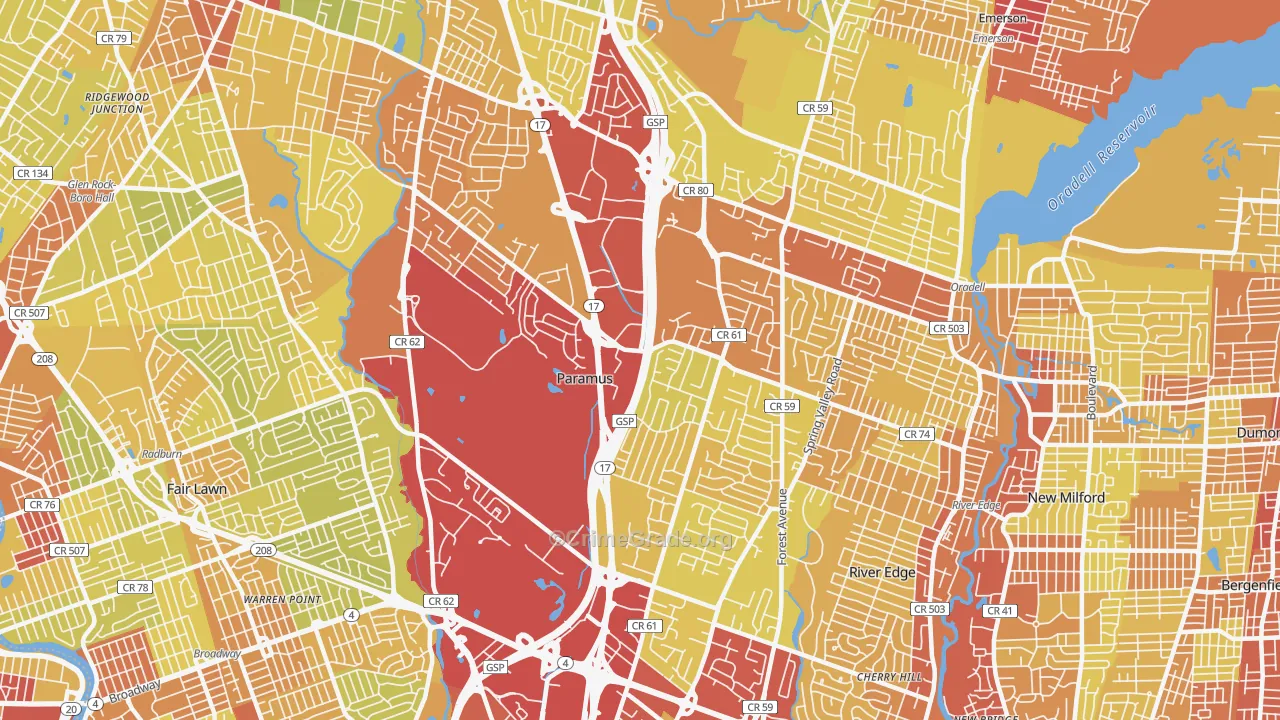 07652, NJ Map of Vehicle Theft Rates