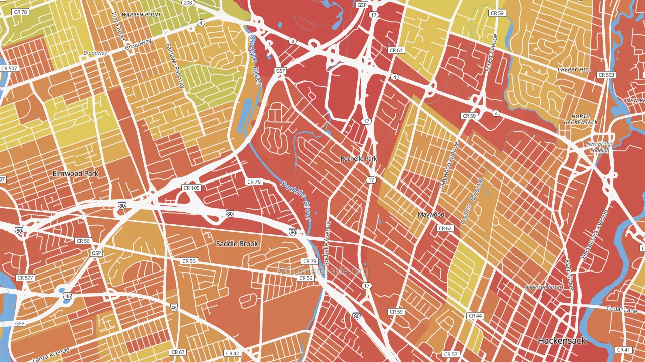 07662, NJ Map of Vehicle Theft Rates