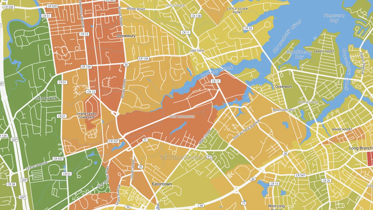 07703, NJ Map of Vehicle Theft Rates