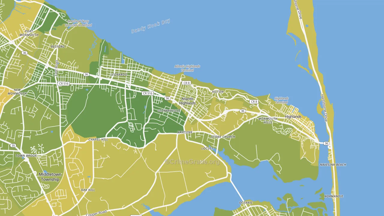 07716, NJ Map of Vehicle Theft Rates