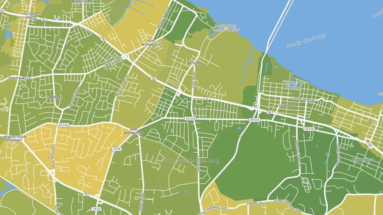 07718, NJ Map of Vehicle Theft Rates