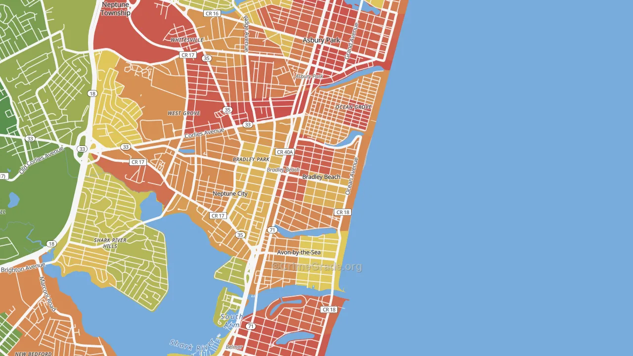 07720, NJ Map of Vehicle Theft Rates