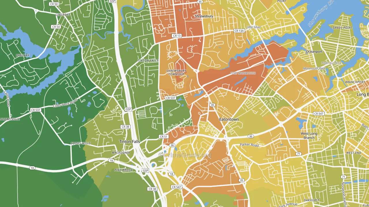 07724, NJ Map of Vehicle Theft Rates