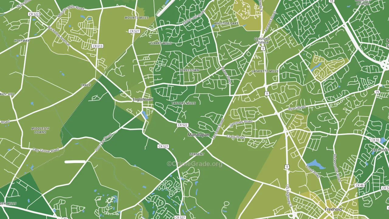 07726, NJ Map of Vehicle Theft Rates