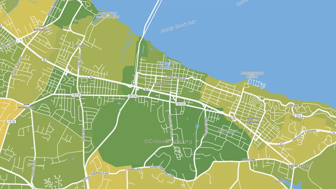 07737, NJ Map of Vehicle Theft Rates