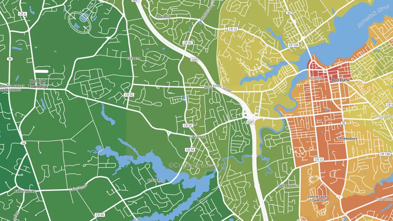 07738, NJ Map of Vehicle Theft Rates