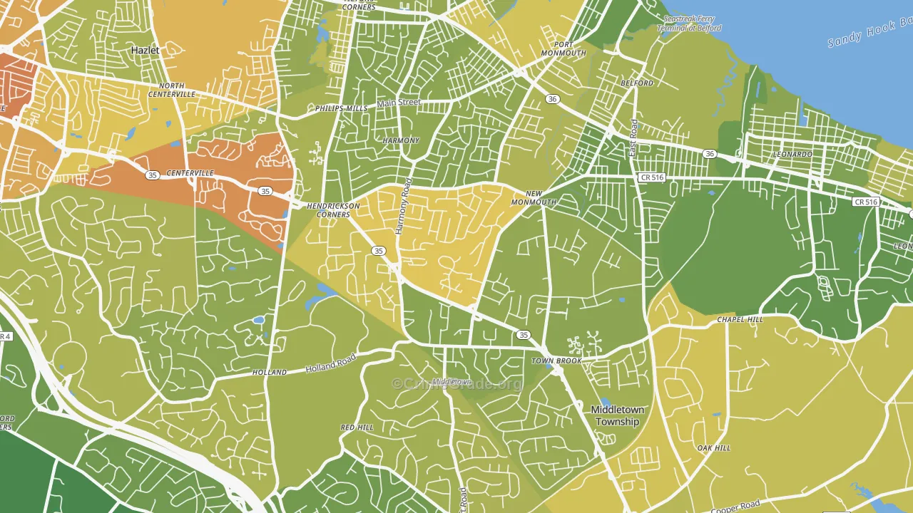 07748, NJ Map of Vehicle Theft Rates