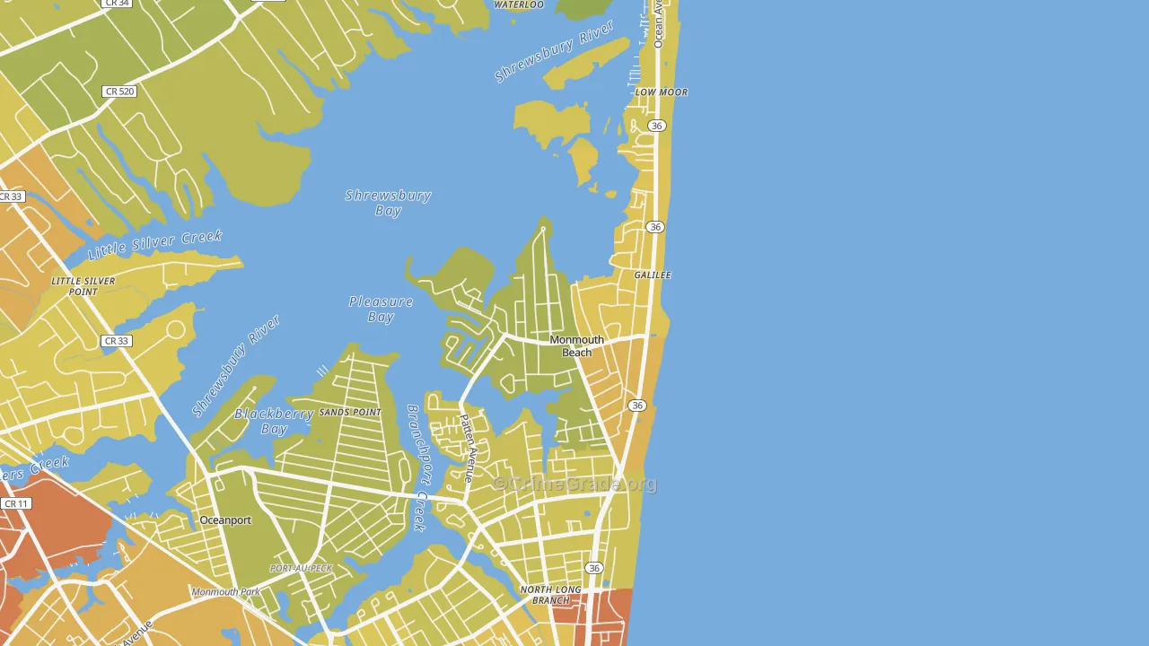 07750, NJ Map of Vehicle Theft Rates