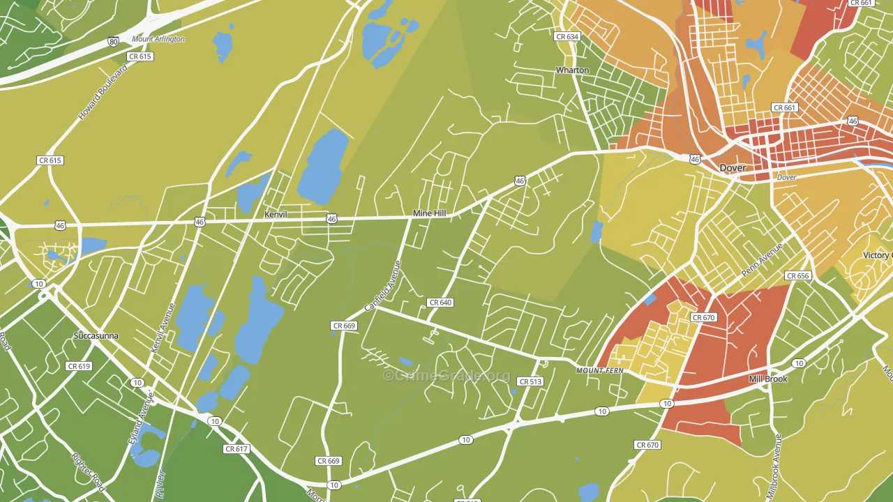 07803, NJ Map of Vehicle Theft Rates
