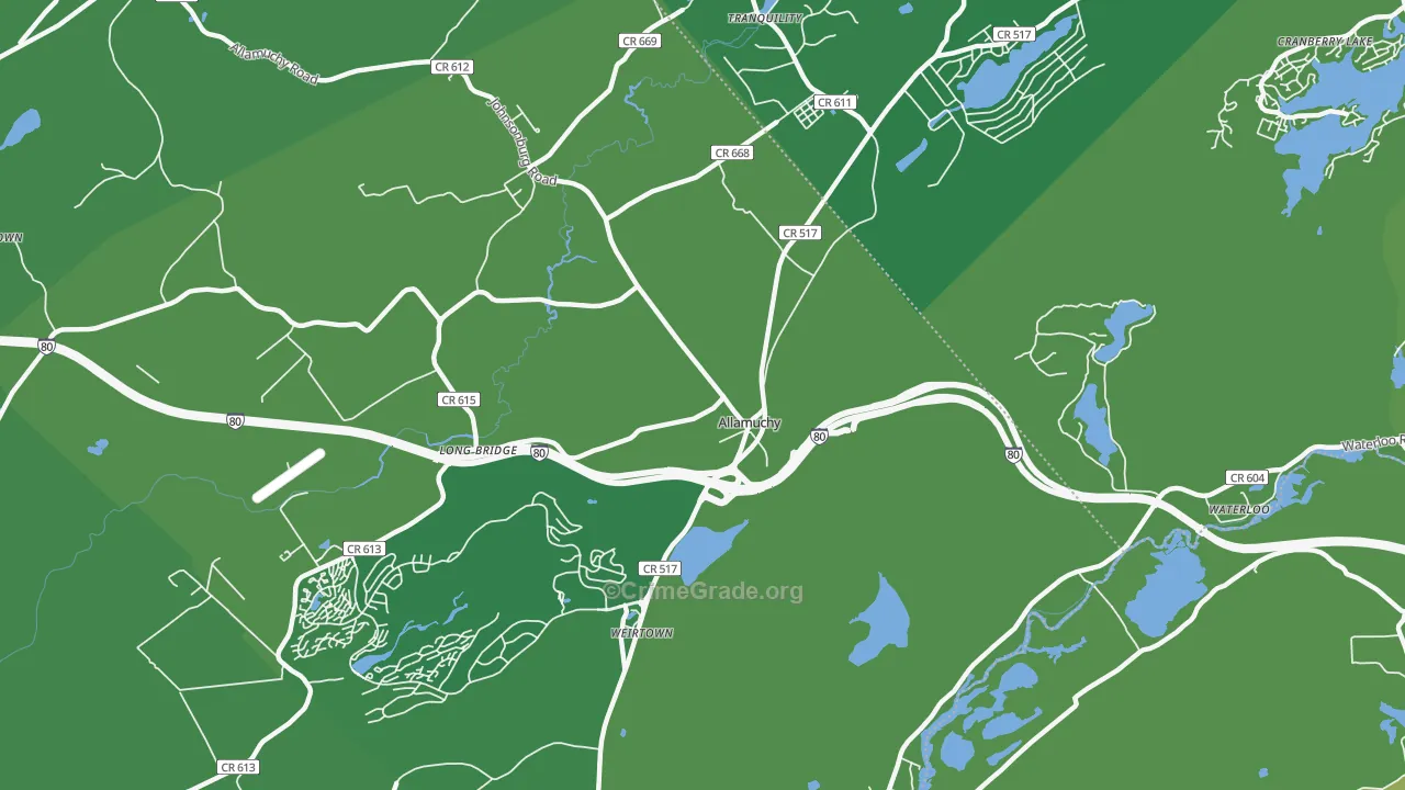 07820, NJ Map of Vehicle Theft Rates