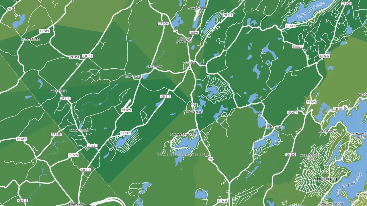 07821, NJ Map of Vehicle Theft Rates