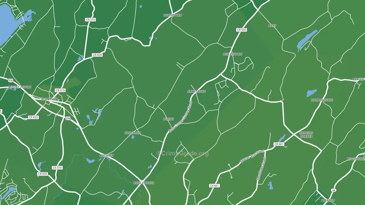 07822, NJ Map of Vehicle Theft Rates