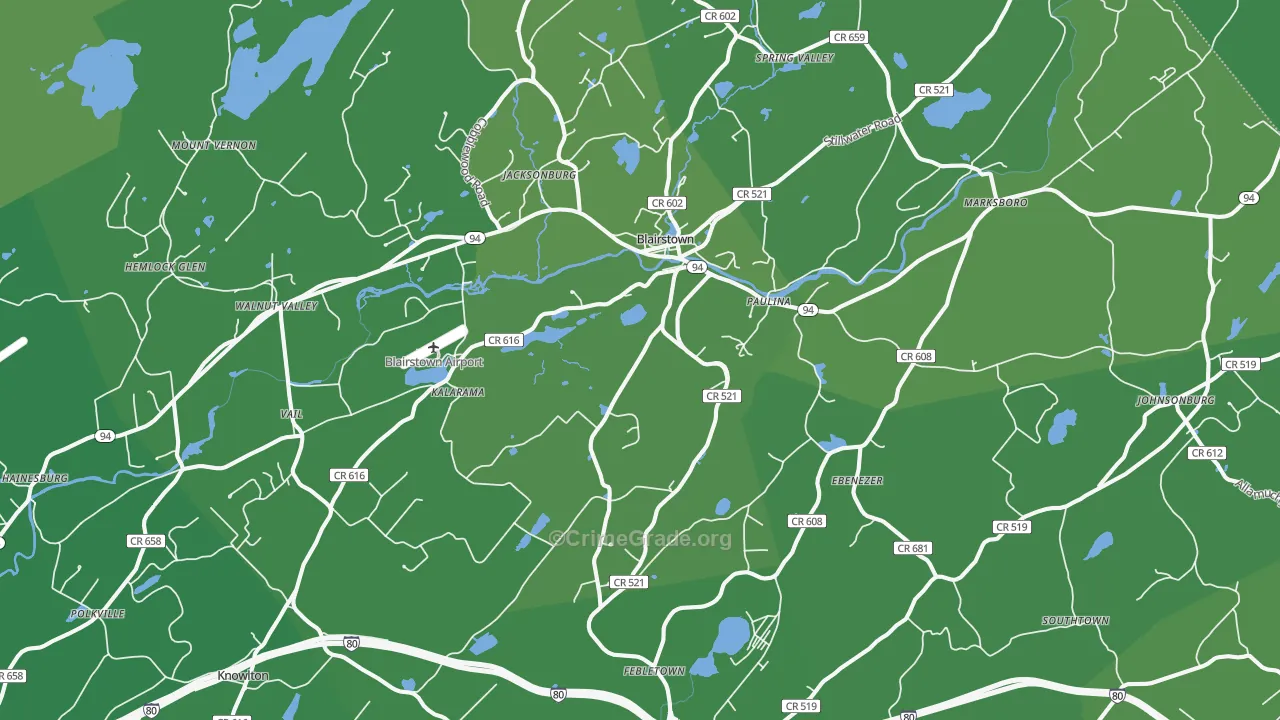 07825, NJ Map of Vehicle Theft Rates