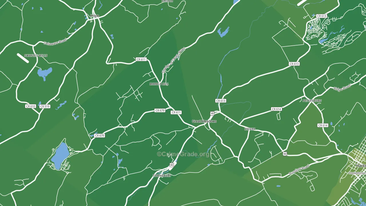 07838, NJ Map of Vehicle Theft Rates
