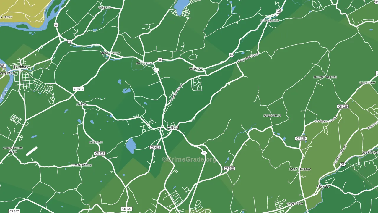 07863, NJ Map of Vehicle Theft Rates