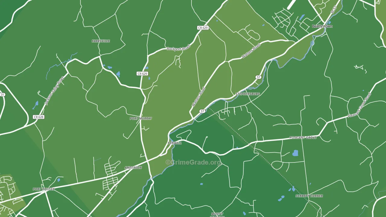 07865, NJ Map of Vehicle Theft Rates