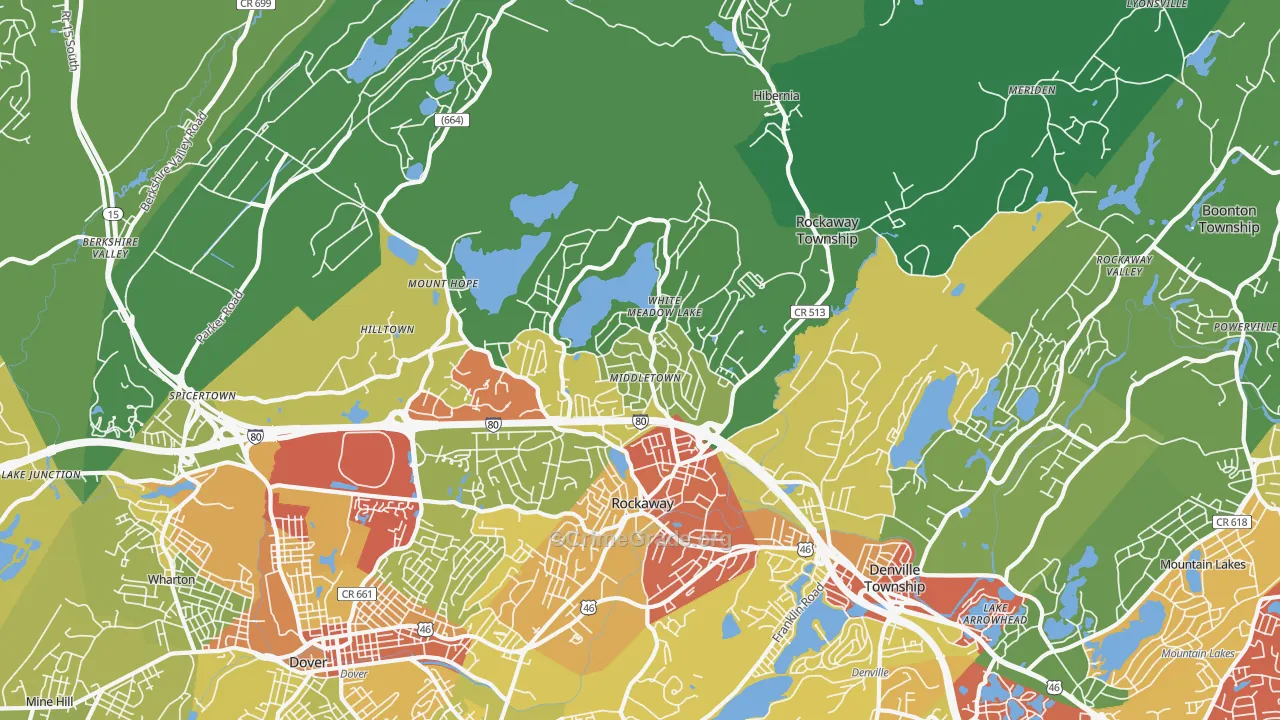 07866, NJ Map of Vehicle Theft Rates