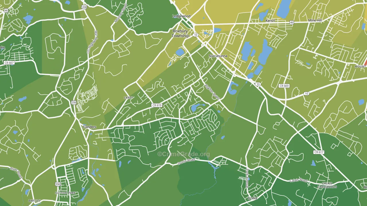 07876, NJ Map of Vehicle Theft Rates