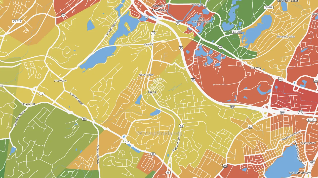 07878, NJ Map of Vehicle Theft Rates