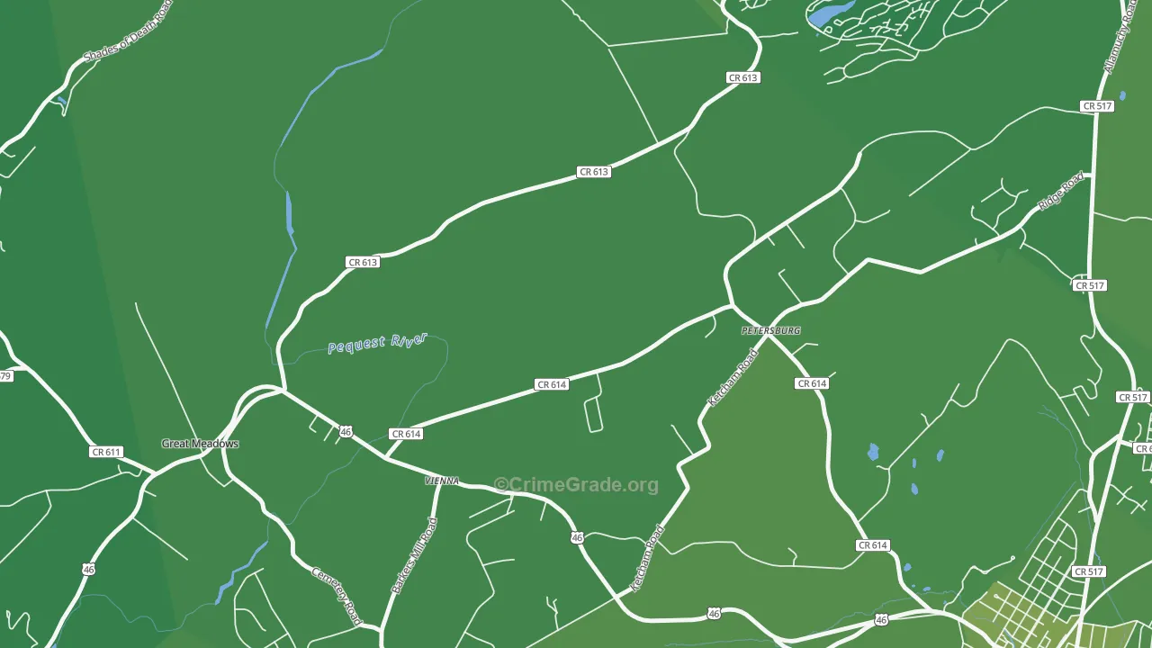 07880, NJ Map of Vehicle Theft Rates