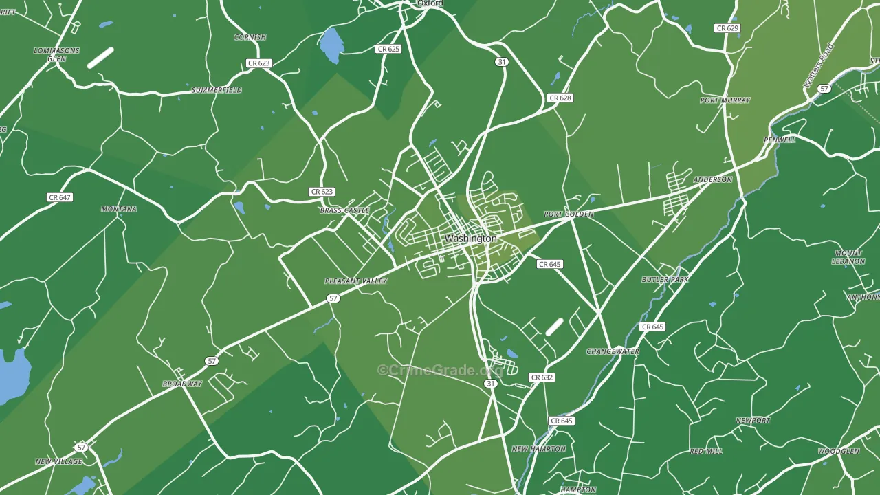 07882, NJ Map of Vehicle Theft Rates