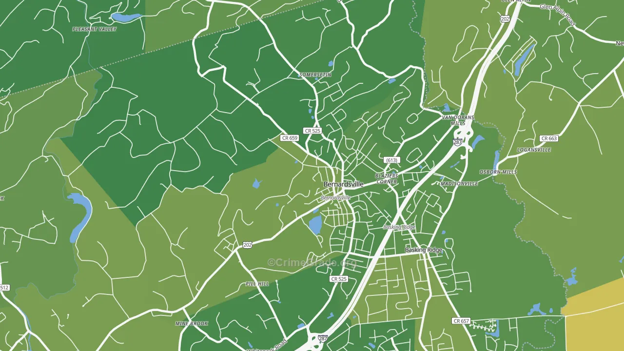 07924, NJ Map of Vehicle Theft Rates