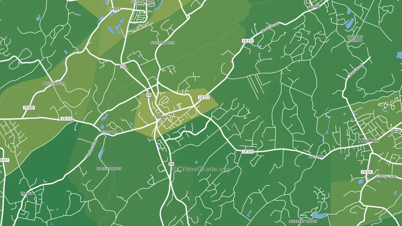 07930, NJ Map of Vehicle Theft Rates