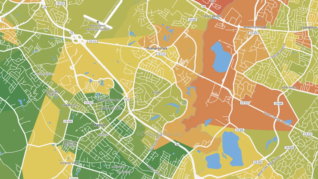 07932, NJ Map of Vehicle Theft Rates