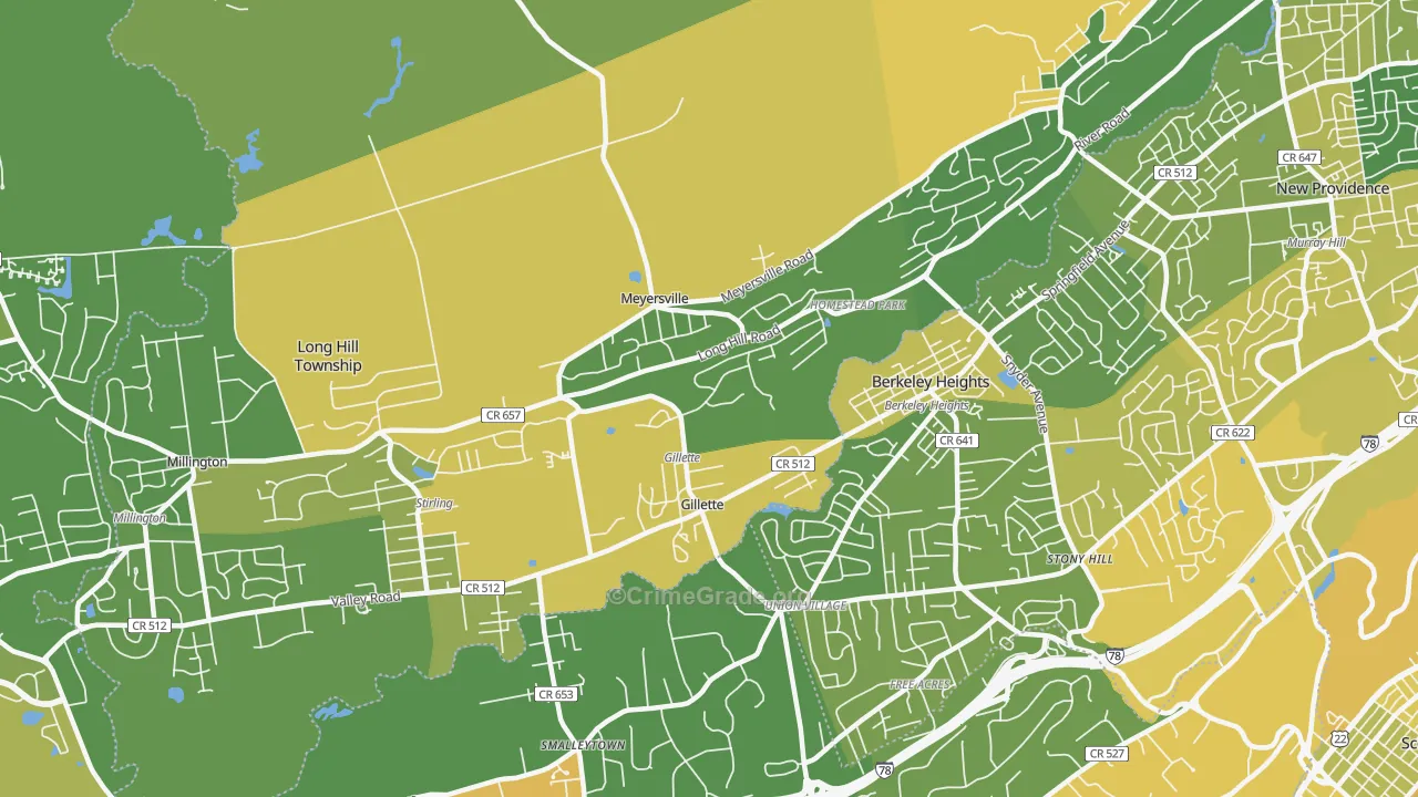 07933, NJ Map of Vehicle Theft Rates