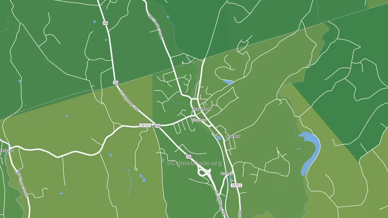 07934, NJ Map of Vehicle Theft Rates
