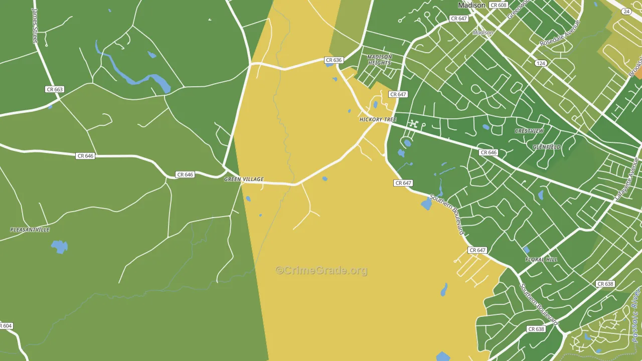 07935, NJ Map of Vehicle Theft Rates