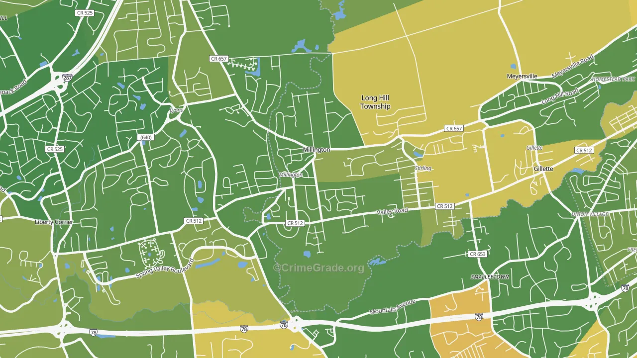 07946, NJ Map of Vehicle Theft Rates