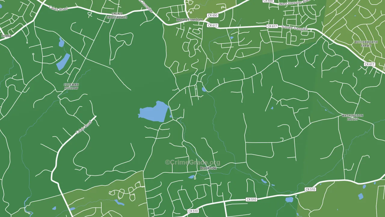 07970, NJ Map of Vehicle Theft Rates