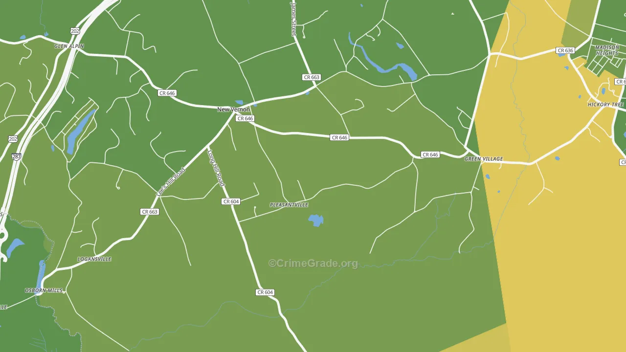 07976, NJ Map of Vehicle Theft Rates