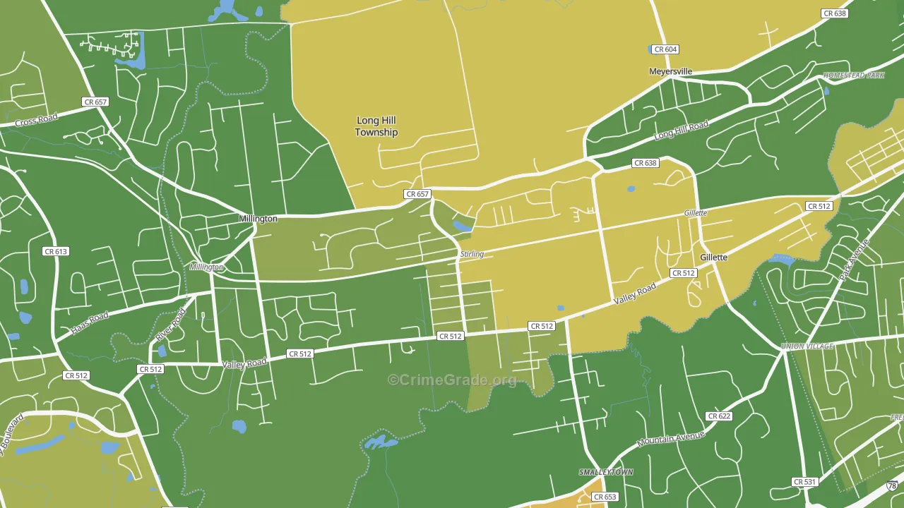 07980, NJ Map of Vehicle Theft Rates