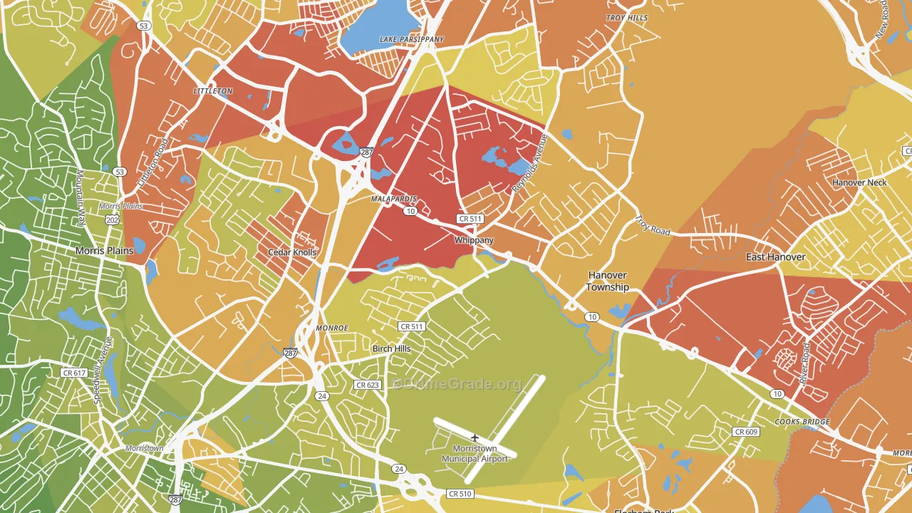 07981, NJ Map of Vehicle Theft Rates