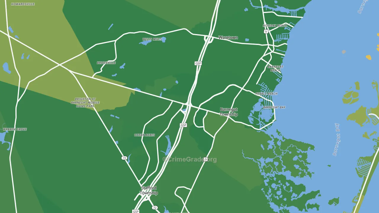 08005, NJ Map of Vehicle Theft Rates