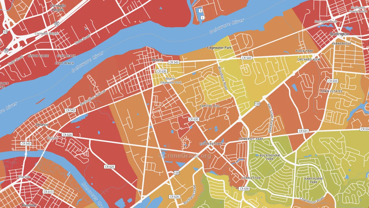 08010, NJ Map of Vehicle Theft Rates