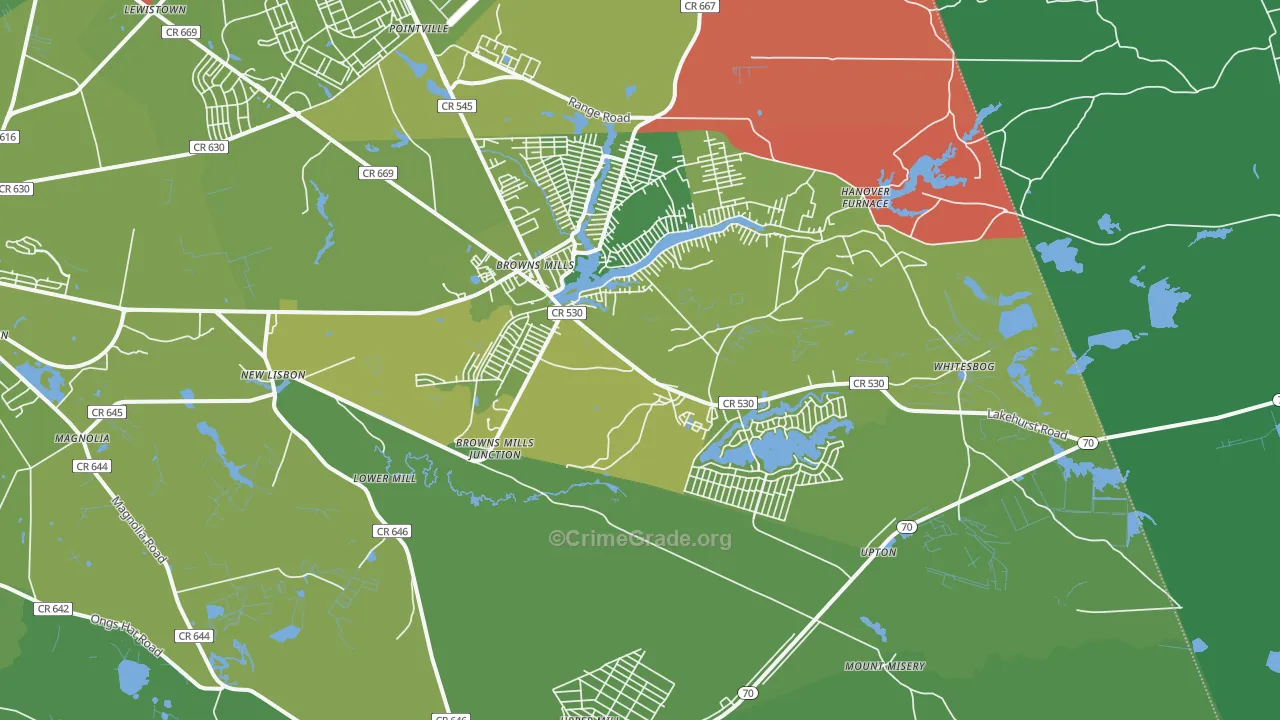08015, NJ Map of Vehicle Theft Rates
