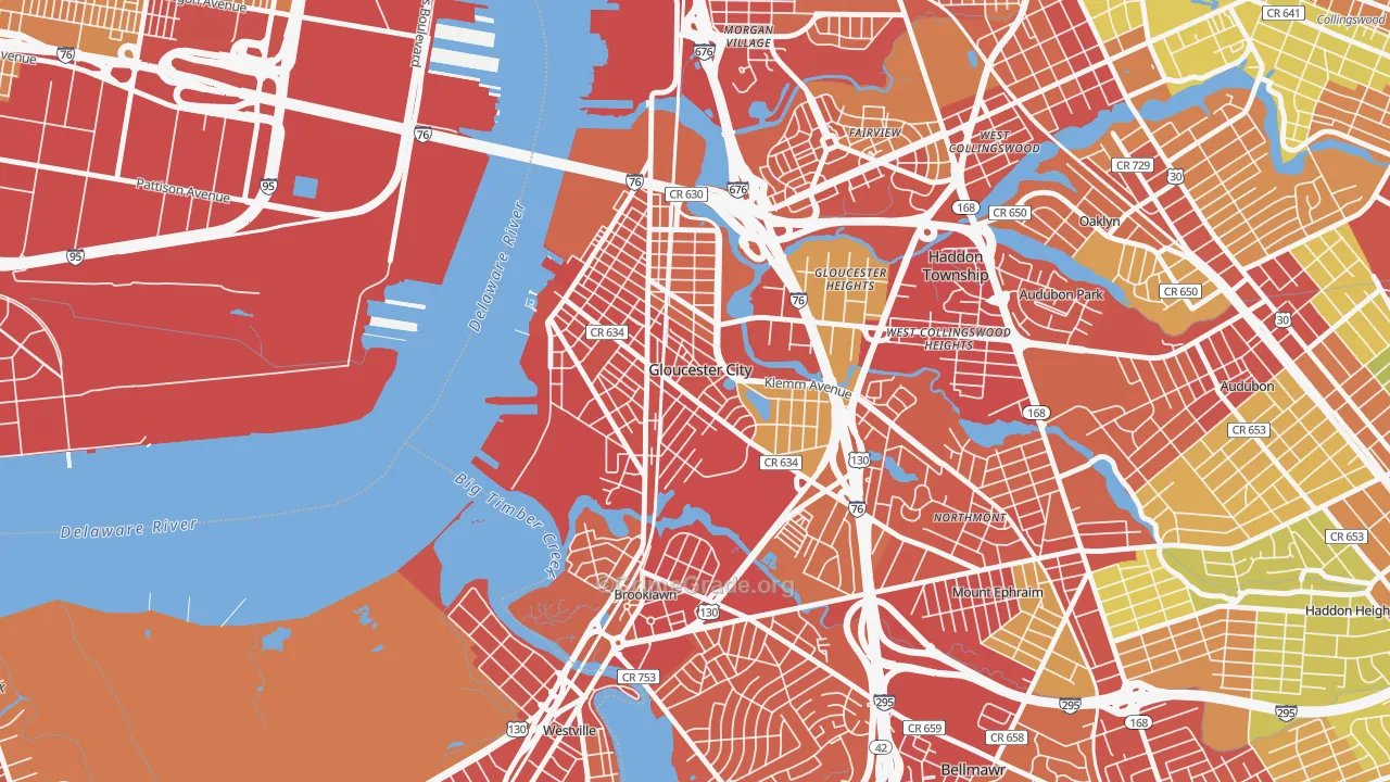 08030, NJ Map of Vehicle Theft Rates