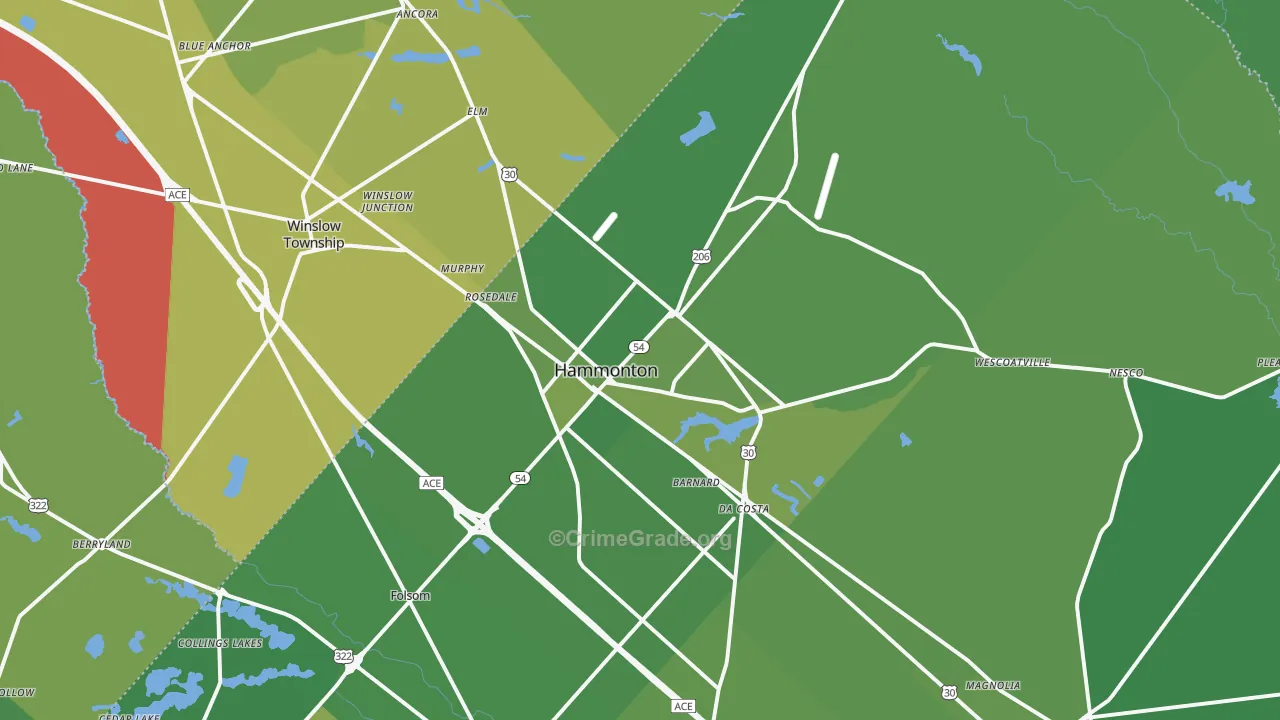 08037, NJ Map of Vehicle Theft Rates