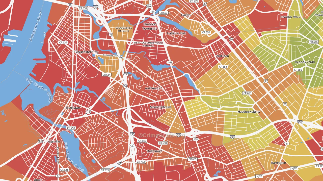 08059, NJ Map of Vehicle Theft Rates